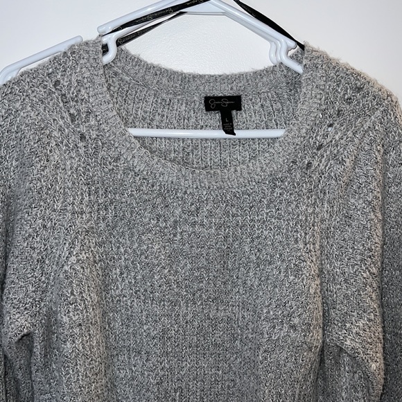 Jessica Simpson Gray Zip Trendy Sweater - Picture 6 of 8